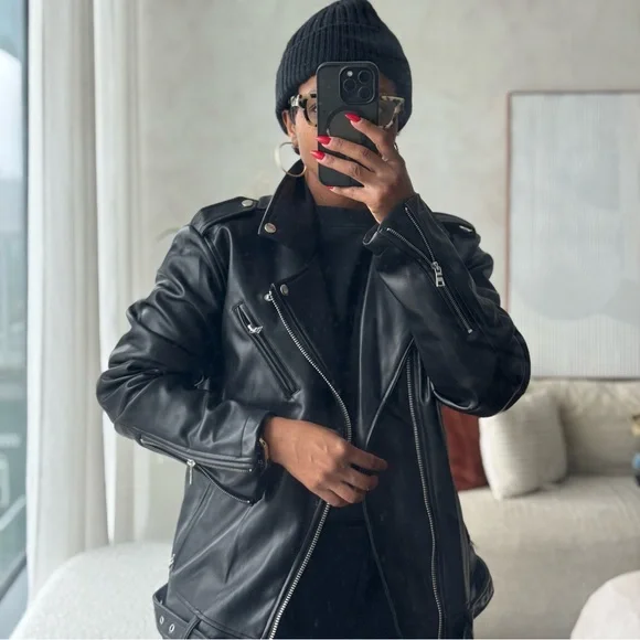 Forever 21  Black Faux Leather Jacket - Picture 2 of 6